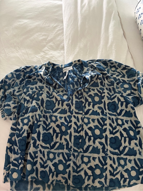 Apiece Apart Tops - Apiece Apart Blue Floral Patterned Blouse